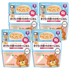 kewpie 海帶芽野菜鮪魚粥 9M, 4包, 130g - 寶寶副食品，營養美味，方便即食, 鮪魚