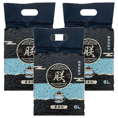朕 御用豆腐砂 爽身粉 6L 三秒凝結 專利生產技術與配方 打造不黏底的好貓砂 強力除臭 效力持久 強力吸水 易於處理, 3包
