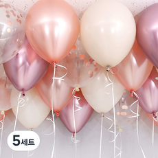 歡樂派對天花板氣球五彩紙屑粉紅色沙套裝, 混色, 5組