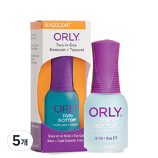 오를리 탑2바텀 네일 베이스코트 앤 탑코트, 18ml, 5개