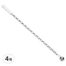 오리스타 스테인레스 스틱 머들러 23cm, 실버, 4개