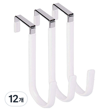 Slow& 門掛式圓形掛鉤掛架 單一尺寸, 12個, 白色