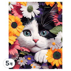 플레이어바웃 DIY 유화 그림그리기 세트 40 x 50 cm, 꽃과 고양이(GX46353), 5개