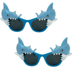 咪咪派對鯊魚生日派對太陽鏡眼鏡 2 件套, 藍色, 1組