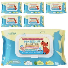 釩泰純水柔濕巾 平紋, 6包, 80張