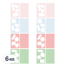 루카랩 아카이브 6공 체크 4컷 노트 리필속지 세트, 6세트