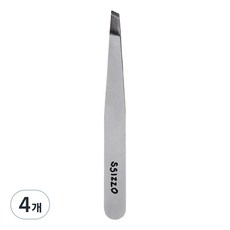 SSIZZO 斜口眉夾, 4個, 銀色