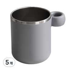 요고모지 304 스테인레스 칫솔꽂이형 양치컵, 그레이, 5개