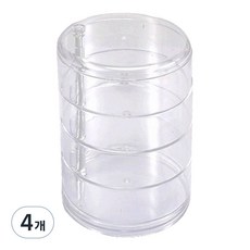 윰스 4단 원형 액세서리 투명보관함, 투명, 4개