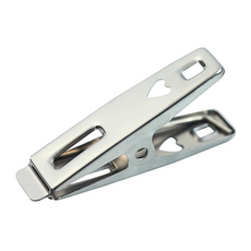 不鏽鋼防滑防風曬衣愛心小扁夾 100支裝, 銀色, 1組