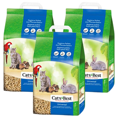 Cat's Best 藍標粗顆粒崩解型木屑砂 貓鼠兔適用, 5.5kg, 3袋, Unscented