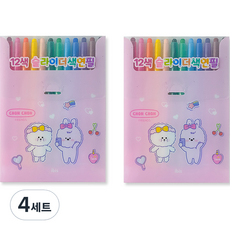 ibis 韓國 滑動式彩色鉛筆組 12253 粉紅色, 4套, 12色