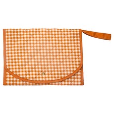 Grech&Co 尿布墊, 格紋橘, 輕巧方便, 柔軟舒適, 易於清潔, 1個