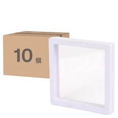 PE薄膜收納盒 飾品展示盒 Set 10, 7x7x2cm; 9x9x2cm, 白色