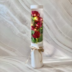 Midaun Flower 人造LED玫瑰花束, 白色, 1個