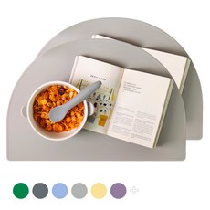 ade.l Slim系列 矽膠餐墊, 386*268mm, Silver Gray, 1組