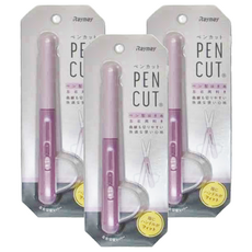 Raymay 藤井 PEN CUT 左右兩利便利剪刀, 曲線易剪裁 舒適好用, 紫色, 3支