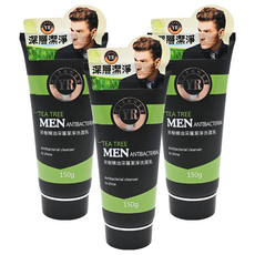 YR 葉璐芝 男性茶樹精油洗面乳 深層潔淨抗菌, 150g, 3條