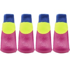 蝴蝶結狗狗防水襪, 紫色, 1套