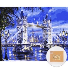 ARTJOY DIY名畫系列數字油畫 50*40cm, 黃昏橋, 1幅