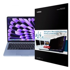 YADI 亞第 獨特磁吸 水之鏡防窺片 Apple MacBook Air13 2025 M4 A3240 專用 PF4PPC-AP-AIR-136-22, 透明, 1片