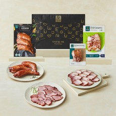 정다운 마늘을 담은 훈제오리 슬라이스 400g + 훈제 돼지 삼겹 슬라이스 400g + 스모크 닭다리 500g 선물세트, 1세트