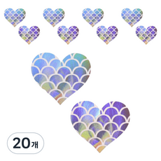 Kelbon 特殊圖案胸貼 白色鐳射愛心, 20個