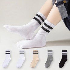 si ner socks 兒童雙槓運動風時尚襪5件組