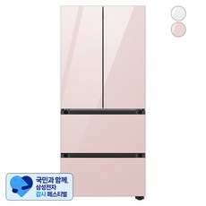 [삼성 감사 페스티벌] [색상선택형] 삼성전자 BESPOKE AI 김치플러스 4도어 냉장고 키친핏 420L 방문설치, 글램핑크,글래핑크, RQ42DB94R3AP