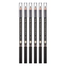 미샤 스머지프루프 우드 아이브로우 펜슬, 라이트 브라운, 6개