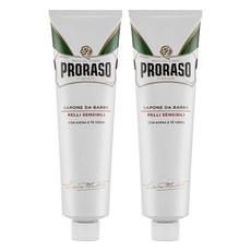 PRORASO 敏感肌刮鬍膏 植萃綠茶 白標, 150ml, 2個