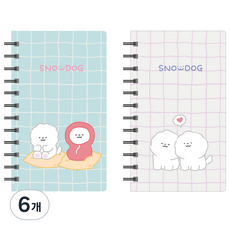 Widna Snow Dog 硬殼左翻線圈筆記本 80-0088 235張, 隨機出貨, 6個
