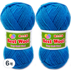 행복뜨기 베스트울 뜨개실, 716 스카이 블루, 6개