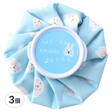 FANCY LIFE 圓形冷熱敷袋 藍色小狗 可愛造型冷熱敷袋 舒緩疲勞 居家護理必備, 3個