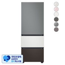 [삼성 감사 페스티벌] [색상선택형] 삼성전자 비스포크 김치플러스 냉장고 방문설치, 새틴 그레이 + 코타 화이트 + 코타 차콜, RQ33A74A1AP