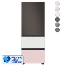 [삼성 감사 페스티벌] [색상선택형] 삼성전자 비스포크 김치플러스 냉장고 방문설치, 코타 차콜 + 글램 화이트 + 글램 핑크, RQ33A74A1AP