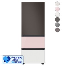 [삼성 감사 페스티벌] [색상선택형] 삼성전자 비스포크 김치플러스 냉장고 방문설치, 코타 차콜 + 글램 핑크 + 글램 화이트, RQ33A74A1AP