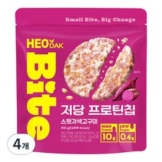 HEODAK BITE 低糖蛋白脆片 甜味紫薯, 4個, 50g