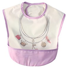 日本千趣會寶寶圍兜 長32 胸圍31cm 防水 易清潔, 紫項鍊, 1組, 2件