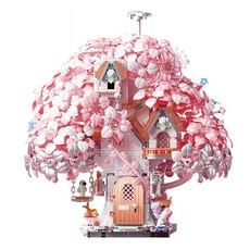 SEMBO BLOCK 森寶積木 櫻花季 落樱櫻夢境 積木, 1個, 櫻花粉色