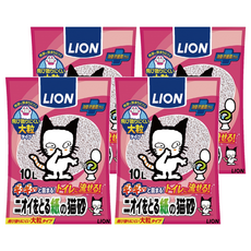 LION 獅王 貓用紙砂 凝固型 10L 大粒, 無香料, 4包