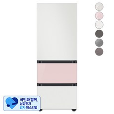 [삼성 감사 페스티벌] [색상선택형] 삼성전자 비스포크 김치플러스 냉장고 방문설치, 코타 화이트 + 글램 핑크 + 글램 화이트, RQ33A74A1AP