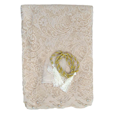 法式珍珠花邊門簾, 140 x 180cm, 質感金