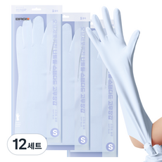 브릭글로 오브제포키친 질긴 니트릴 고무장갑 양손착용 세트, 소프트블루, 소(S), 12세트