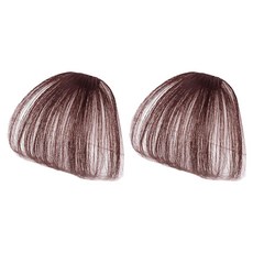La Medi 一字瀏海局部假髮片, 2個, 棕色