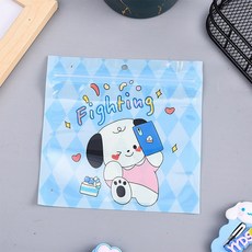 Maket Gamseong 可愛小巧拉鍊包裝禮物袋, 卡通圖案 藍色, 100個