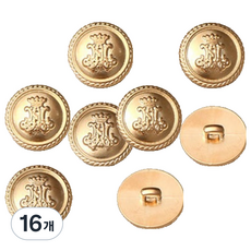 巴洛克鍍金鈕扣 18mm, 單一顏色, 16個