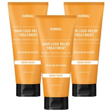 KUNDAL 昆黛爾 啤酒酵母強健髮根護髮素 草本薄荷款, 200ml, 3個