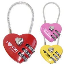 포포팬시 하트 와이어 다이얼자물쇠 랜덤발송, 3개