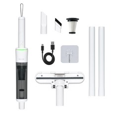 홈리아 BLDC 핸디 스틱 무선 진공 청소기 룸스틱 프로 HA-14BL + 2 in 1 솔 틈새 브러시 + 무타공 거치 후크 세트, 화이트